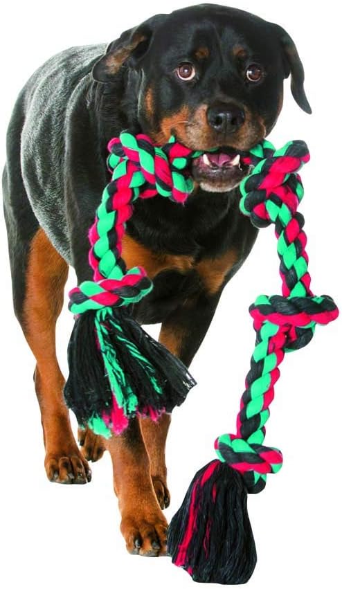 Mammoth Flossy Chews - Tirador de cuerda multicolor de 5 nudos, jug...
