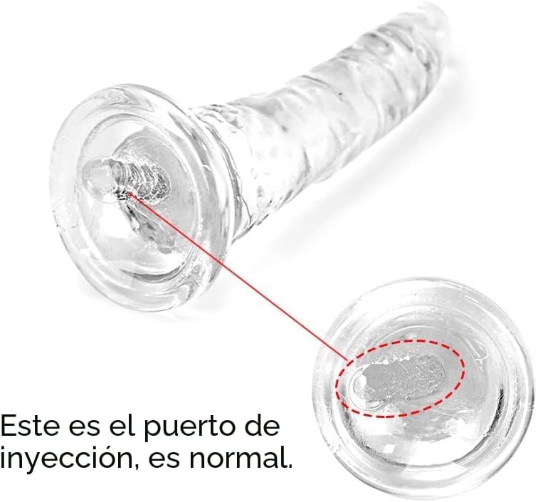 Juego de consolador realista de succión transparente, 3 tamaños (pe...