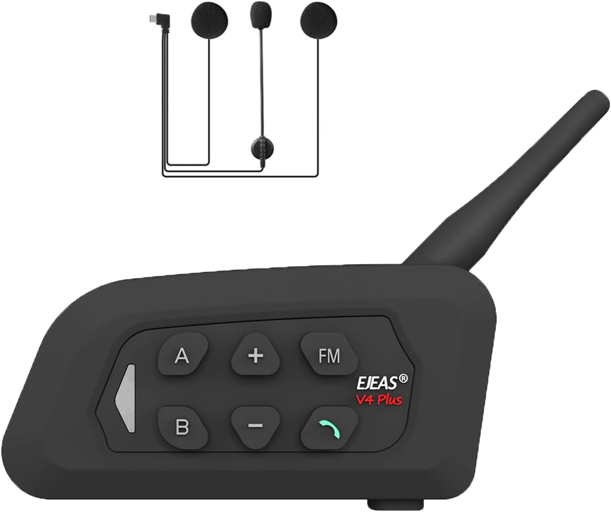 MIMIRACLE V4 Plus Casco de Motocicleta Bluetooth Intercomunicador,...