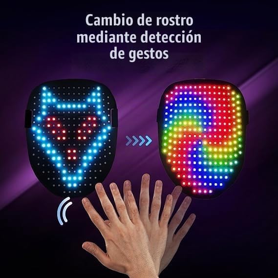WestDeer Las máscaras LED multicambiables con detección de gestos i...