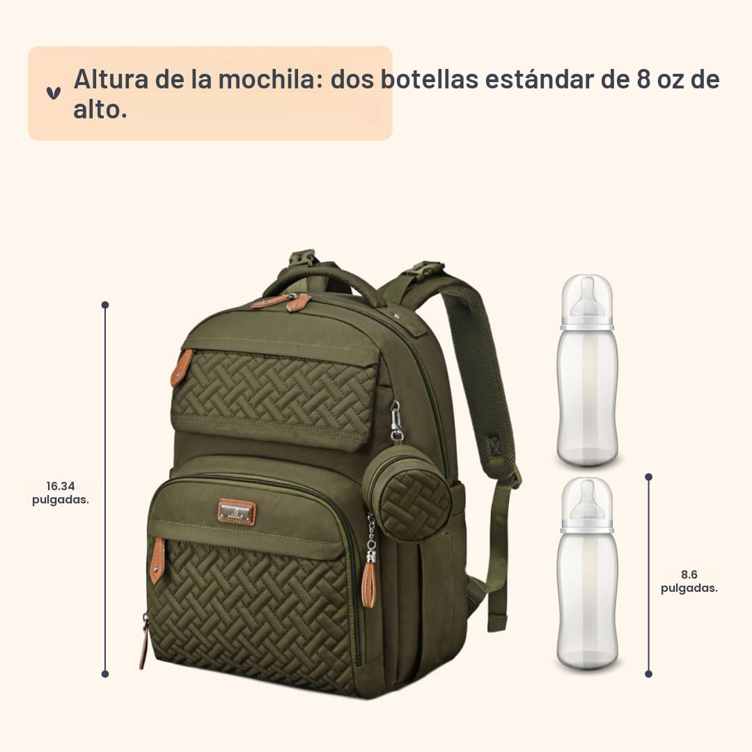 BabbleRoo - Mochila para pañales unisex con cambiador, funda para c...