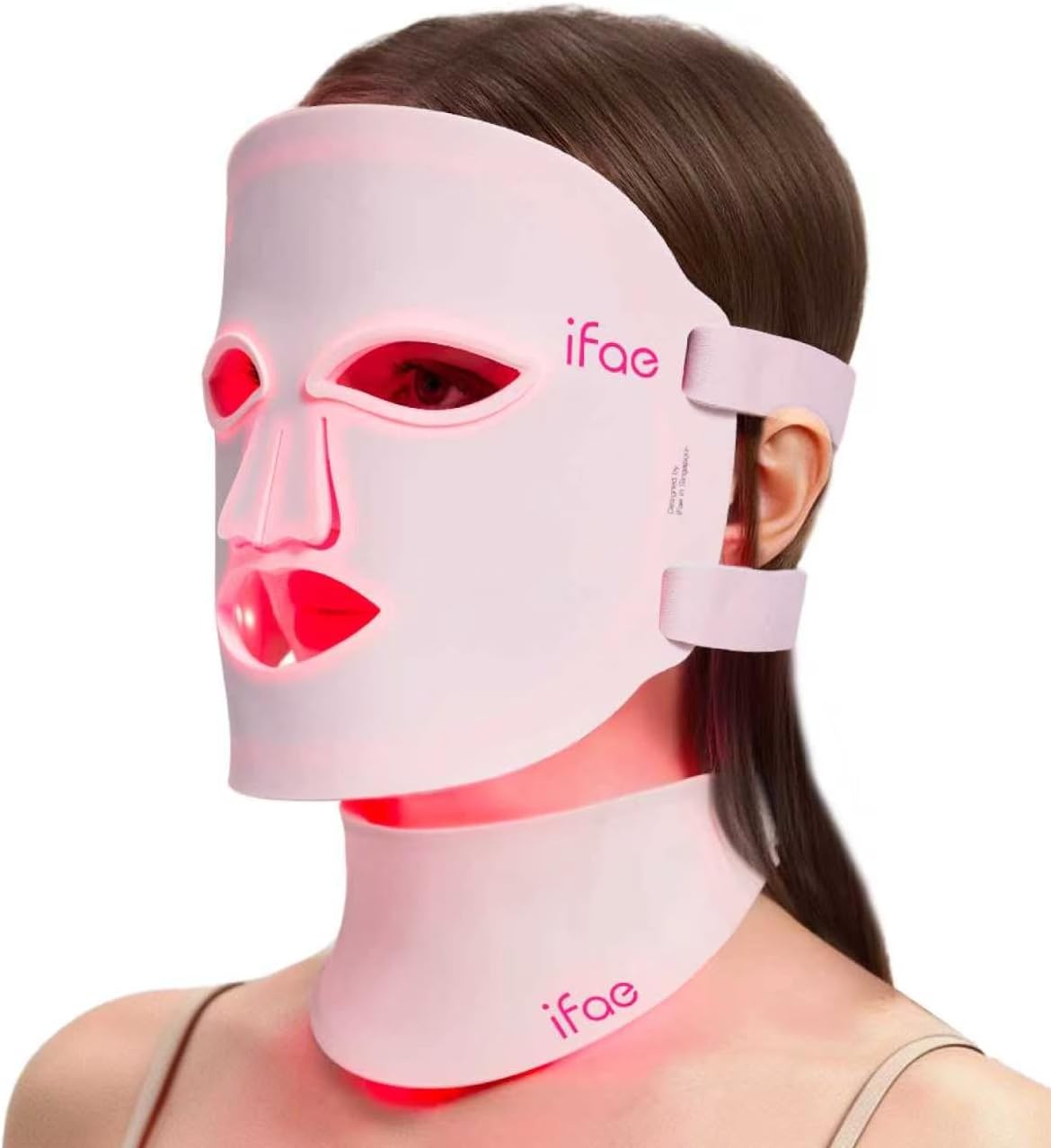 Máscara de terapia de luz roja para cara y cuello con 396 LED | 850...