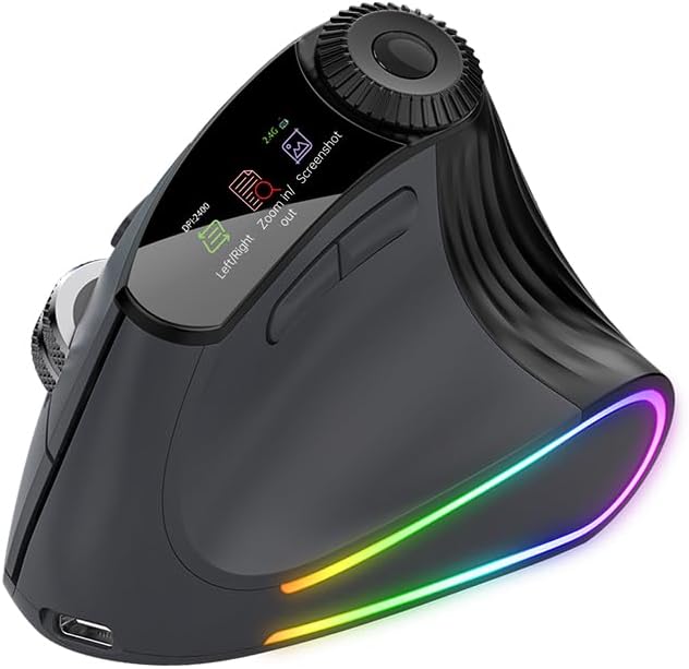 NYIEFADA - Ratón vertical ergonómico inalámbrico, ratón óptico reca...
