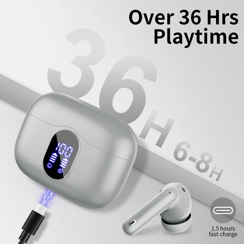 Auriculares inalámbricos con Bluetooth, auriculares estéreo de alta...