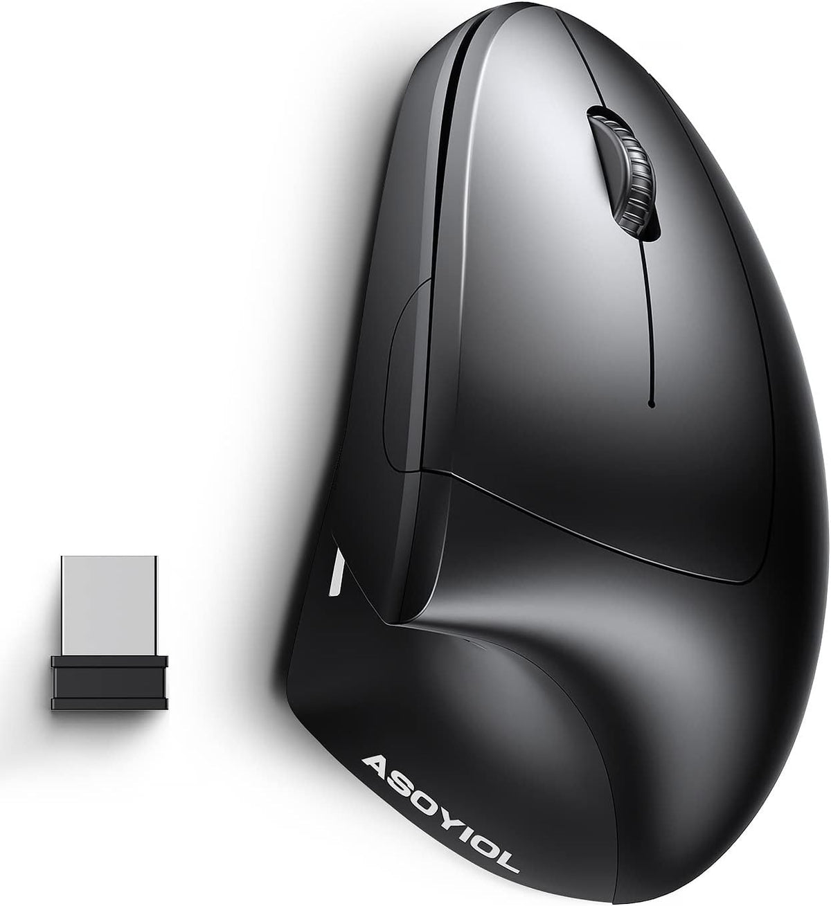 ASOYIOL - Ratón ergonómico inalámbrico, vertical con receptor USB,...