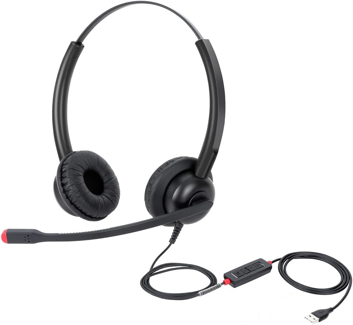 Auriculares USB con micrófono para PC Ordenador Portátil Auriculare...