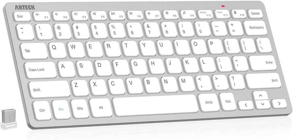 Arteck Teclado inalámbrico 2.4G ultradelgado y compacto con teclas...