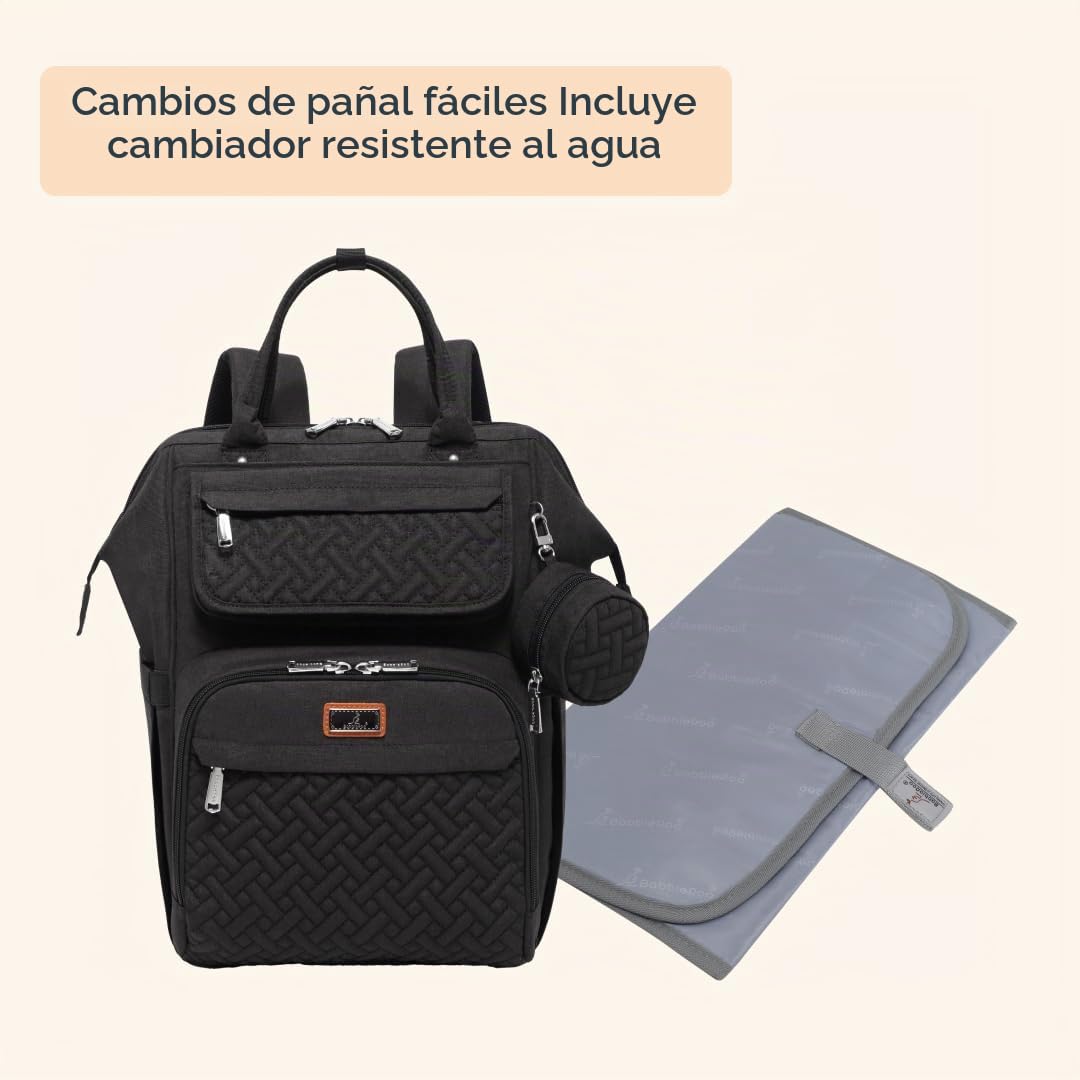 BabbleRoo - Mochila para pañales, bolsa multifuncional para cambiar...