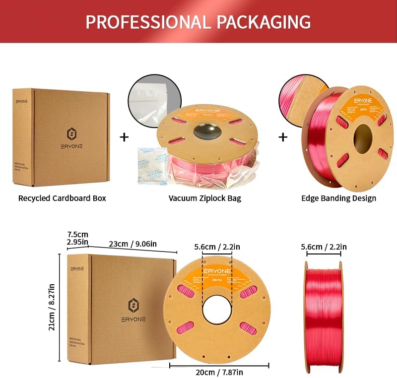 ERYONE Filamento de ácido poliláctico sedoso para impresora 3D, 1.7...