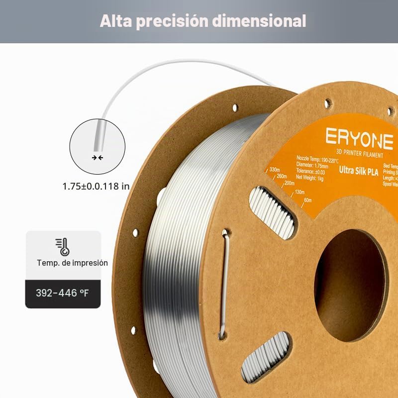 ERYONE Filamento de seda PLA+ de 0.07 in, brillante para impresora...