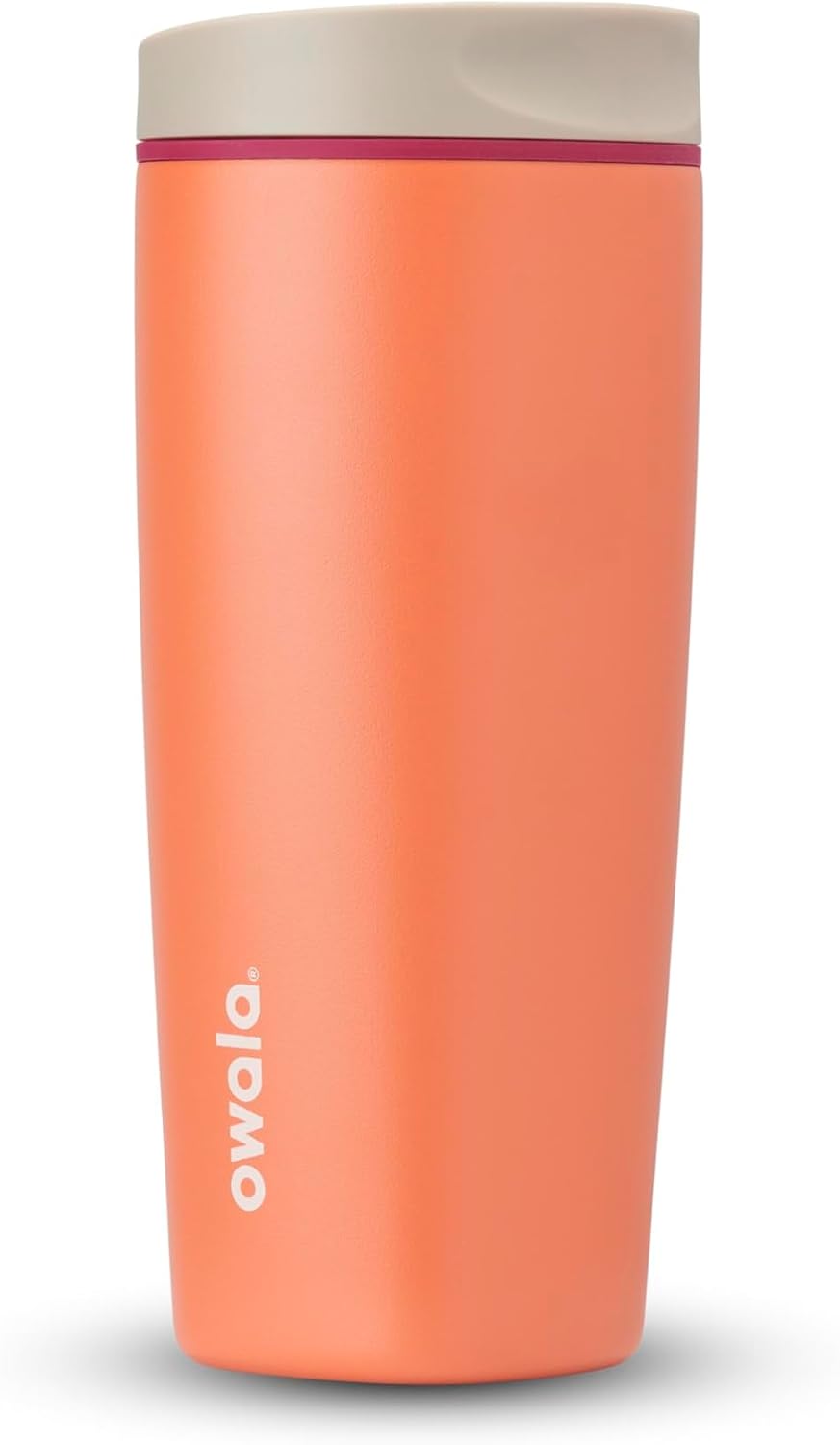 Owala SmoothSip Slider - Vaso de café aislado de acero inoxidable,...
