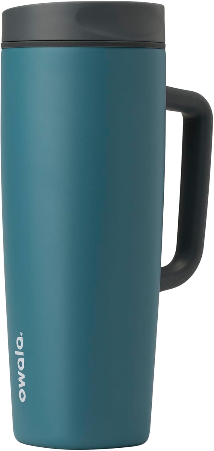 Owala SmoothSip Slider - Taza de viaje aislada de acero inoxidable...