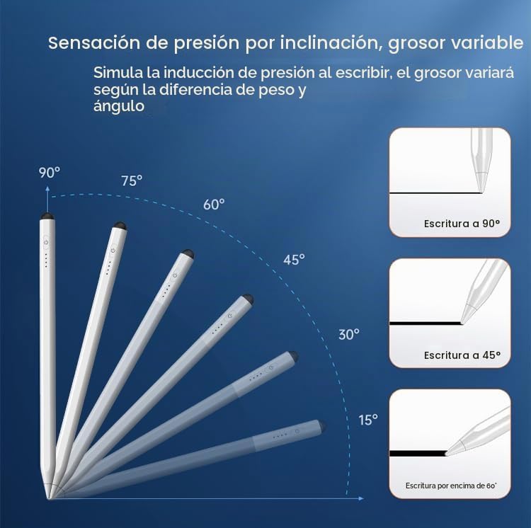 Lápiz para Apple iPad 2018-2025, lápiz capacitivo de carga rápida p...