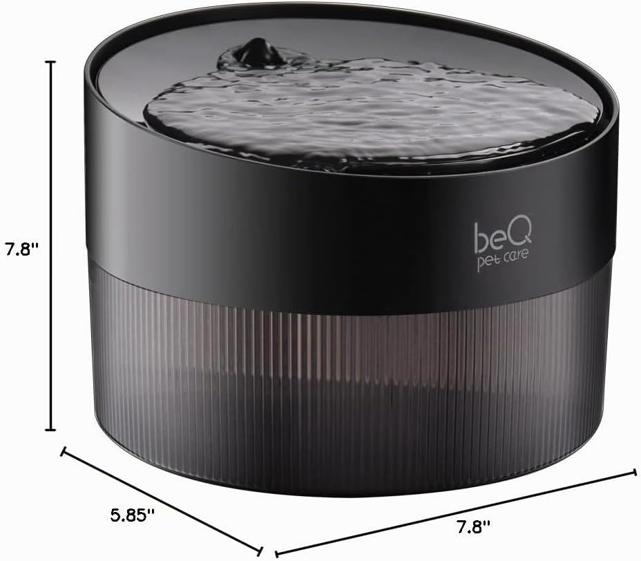 beQ Fuente de agua para gatos, dispensador de agua ultra silencioso...