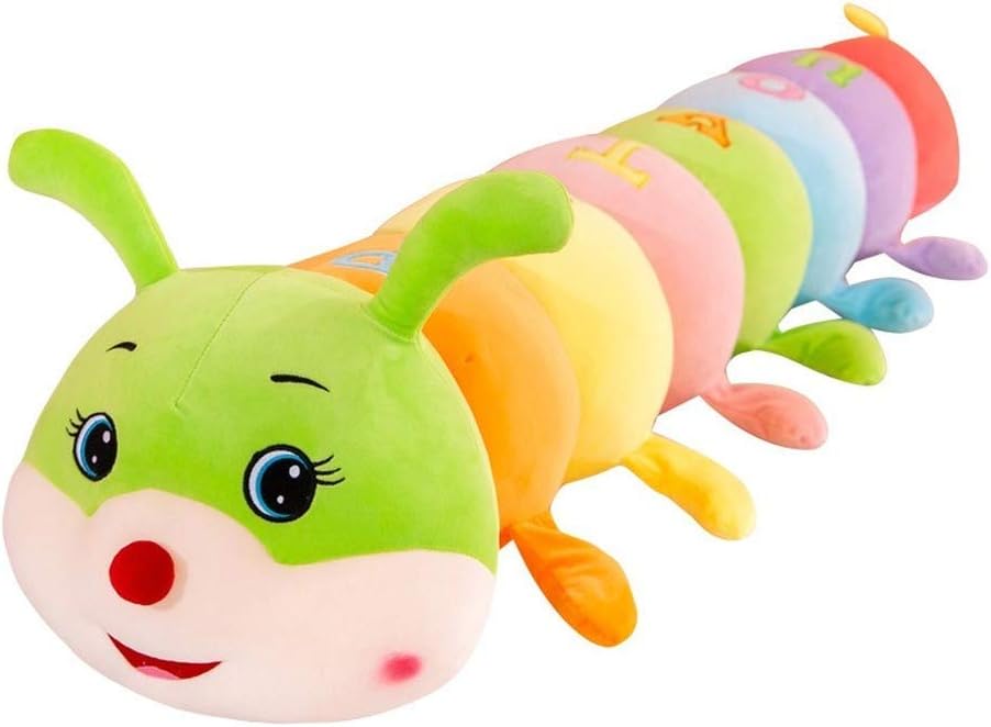 AOQI Almohada de peluche multicolor de oruga grande para abrazar, b...