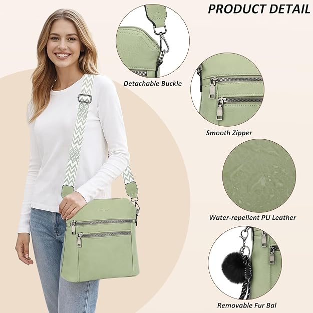 Bolso bandolera TANTOMI para mujer: bolso de mano de piel sintética
