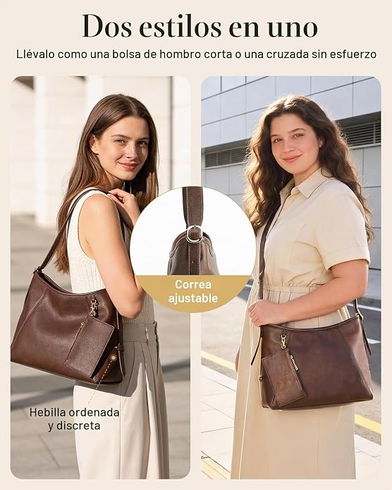 Missnine Bolso Hobo para mujer de piel sintética