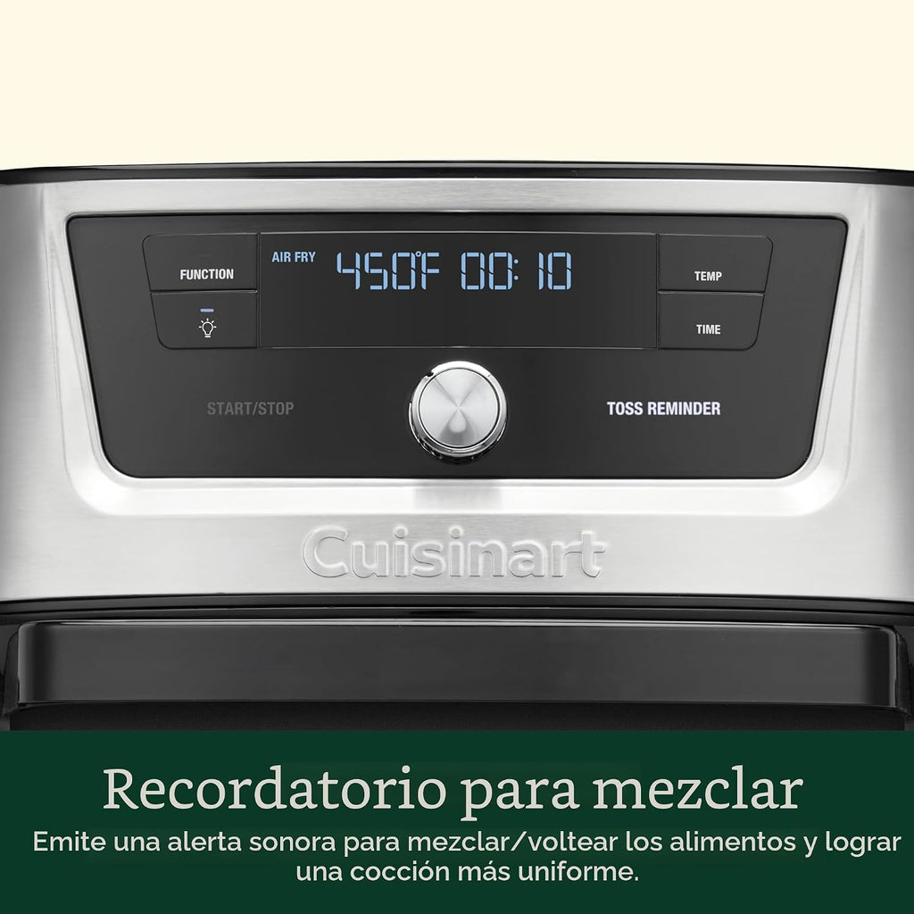 Cuisinart Freidora de Aire, Olla de Acero Inoxidable de 9 Cuartos con 6 Ajustes Preestablecidos para Asar, Hornear, Asar a la Parrilla, Freír al Aire, Deshidratar y Mantener Caliente