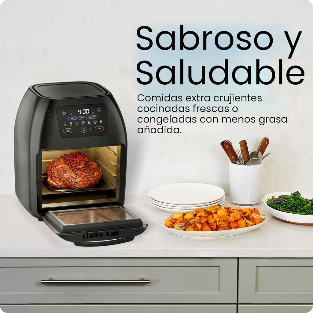 CHEFMAN Freidora de aire digital multifuncional+ asador, deshidratador, horno de convección, 17 ajustes preestablecidos de pantalla táctil para freír, asar, deshidratar, hornear