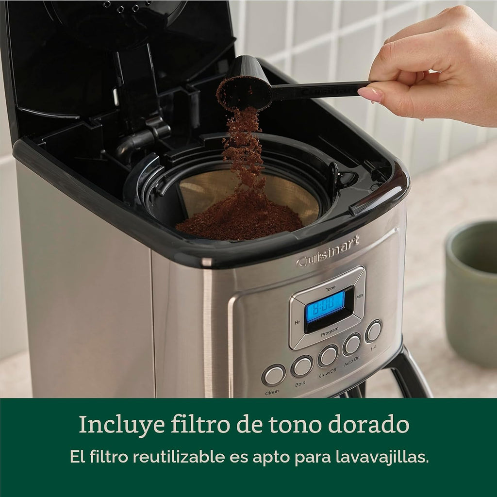 Cuisinart - Cafetera programable de 12 tazas con jarra térmica DCC-3400P1, acero inoxidable