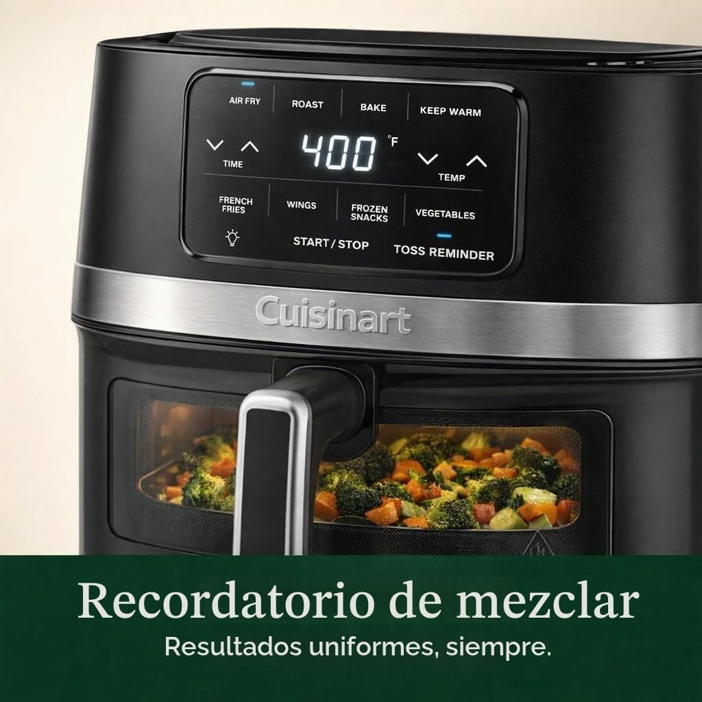 Cuisinart Freidora de aire, freidora de cesta de 4.5 cuartos con 4 funciones de cocción para freír al aire, asar, hornear y mantener el calor