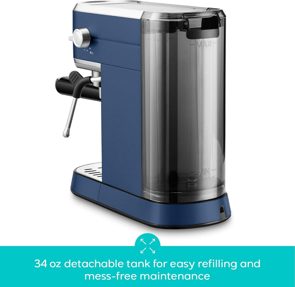 Máquina de espresso CASABREWS de 20 bares, cafetera profesional con varita espumadora de leche, máquina de café espresso con tanque de agua extraíble de 34 oz, regalo para amantes del café