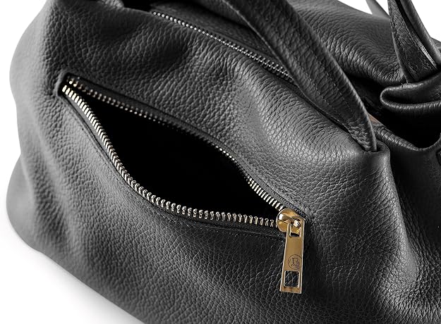 Bandolera Baroncelli de cuero italiano, de piel suave auténtica de tamaño mediano