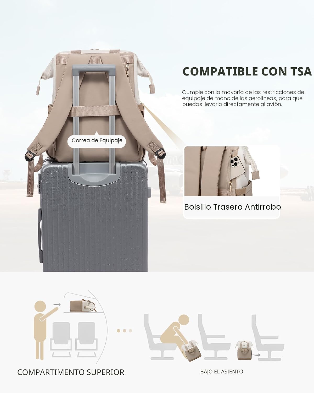LOVEVOOK Mochila para laptop, mochila de trabajo convertible bolso con puerto USB, Colorido