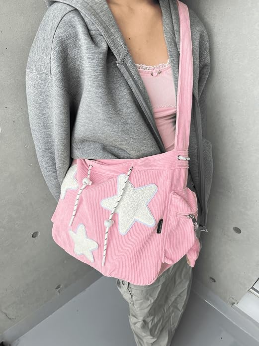 Bolso de mano con forma de estrella, diseño de mensajero estético, bolso de mano de gran capacidad, bolso de hombro casual cruzado