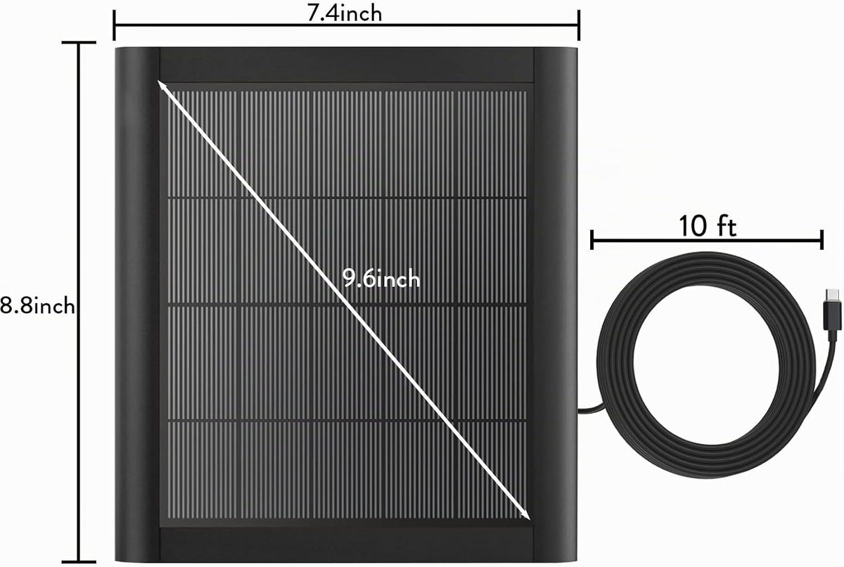 Cargador de panel solar de 8 W para cámara de anillo, panel solar d...