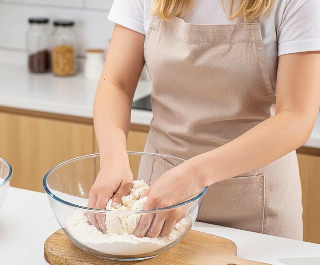 Tazón grande de vidrio para hacer pan de masa madre de 6 cuartos de...