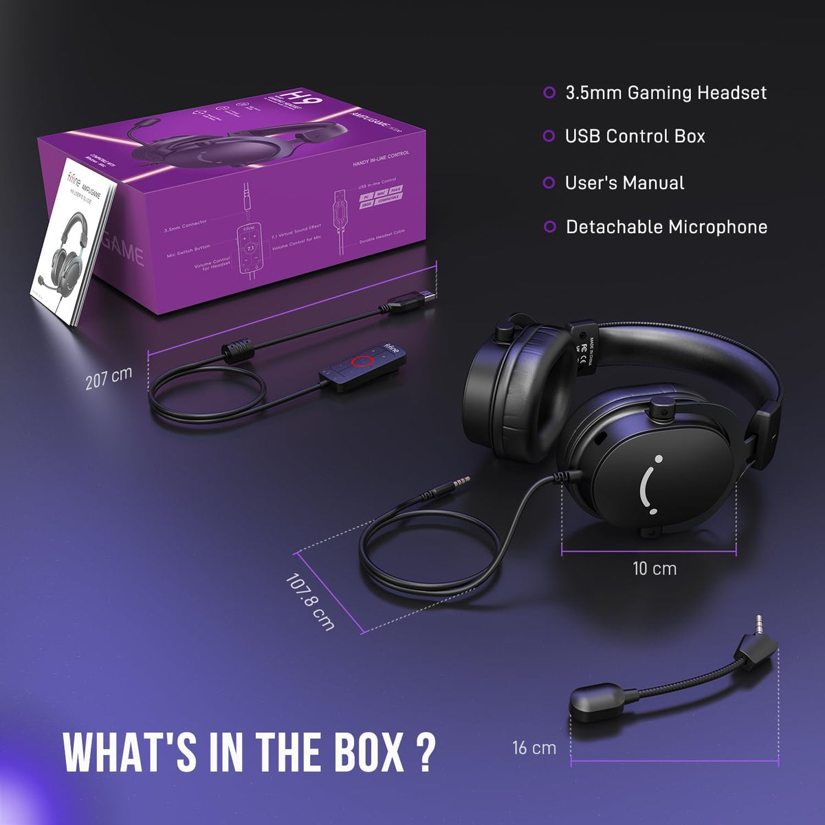 Auriculares para juegos con cable FIFINE H9 con micrófono, 3,5 mm y...