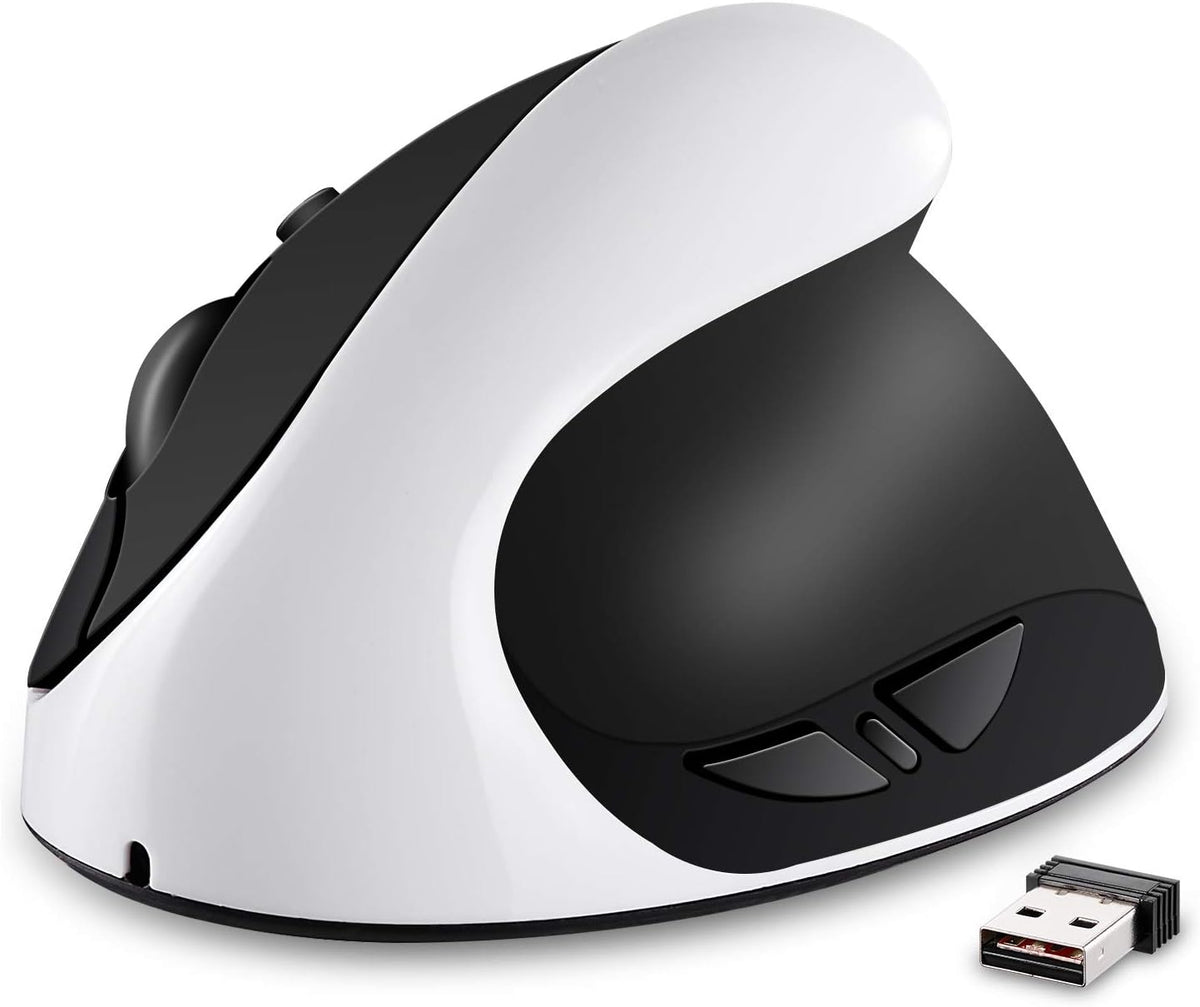 AURTEC Ratón vertical, recargable 2.4G inalámbrico ergonómico con r...