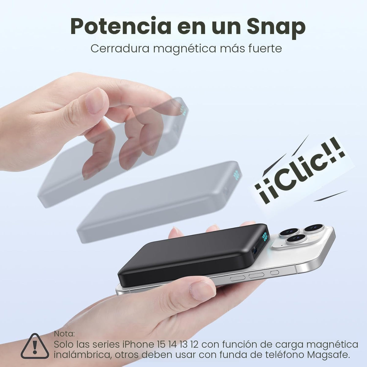 HHETP Cargador portátil magnético de 13800 mAh para batería Magsafe...
