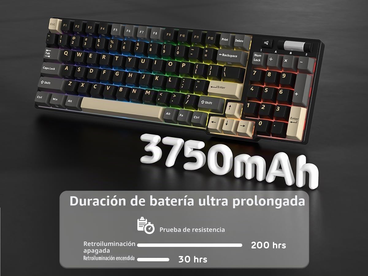 RK ROYAL KLUDGE RK96 RGB Edición Limitada, teclado mecánico inalámb...