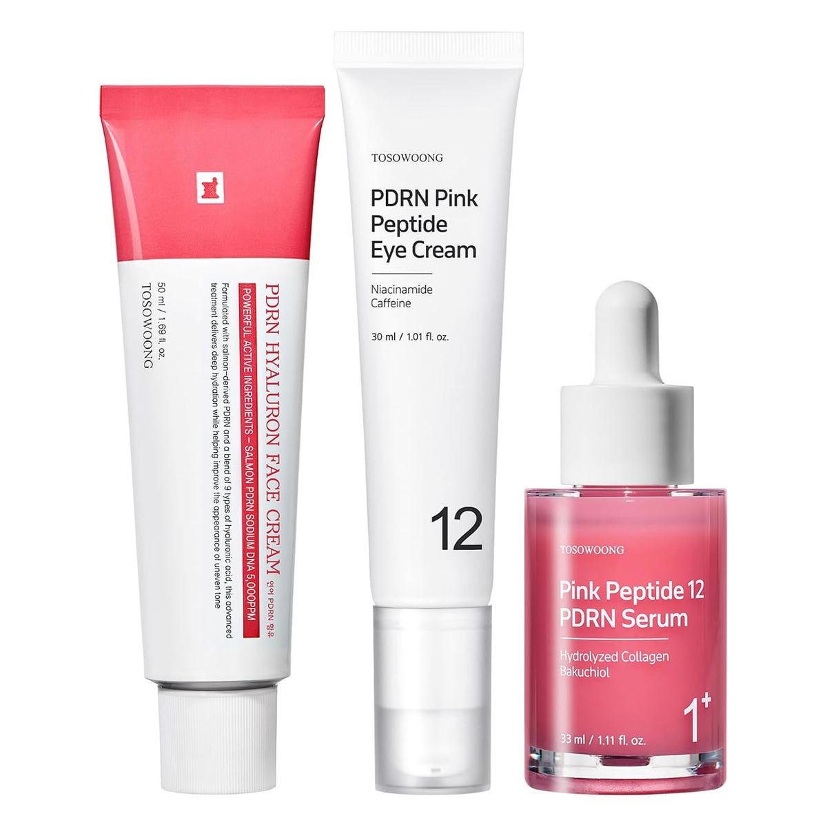 TOSOWOONG K-Beauty Kit de piel de vidrio de 3 pasos, suero de 12 pé...
