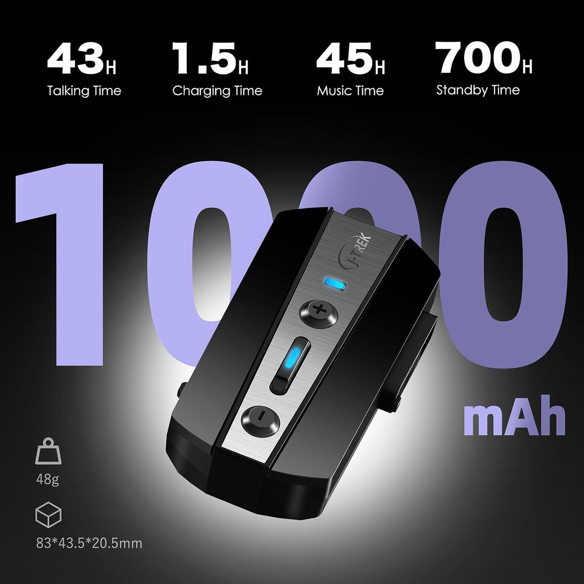 J-TREK JX01 Audífonos Bluetooth para Motocicleta con V5.4, Audífono...