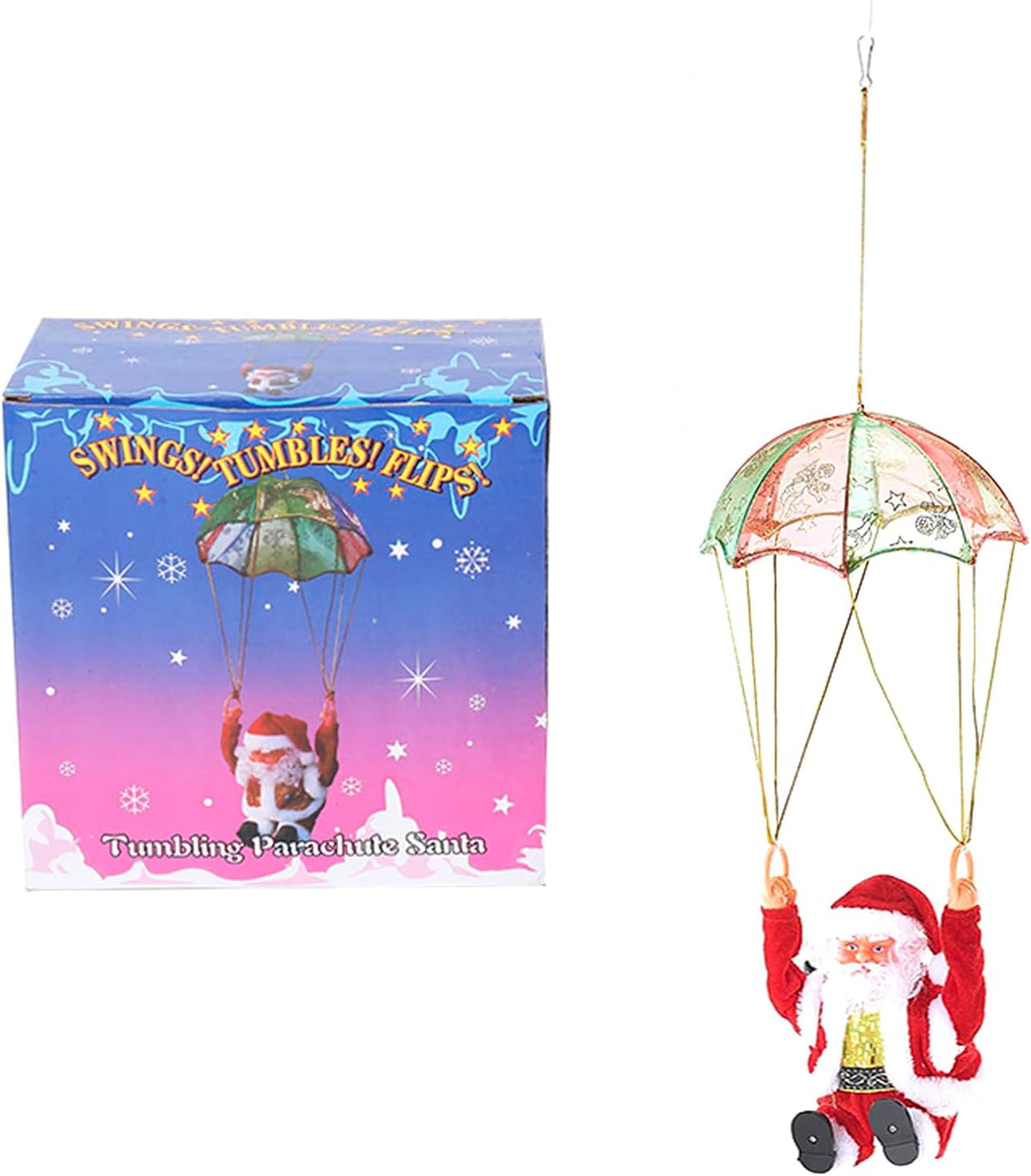 Figura musical bailando con paracaídas de Papá Noel eléctrico de Na...