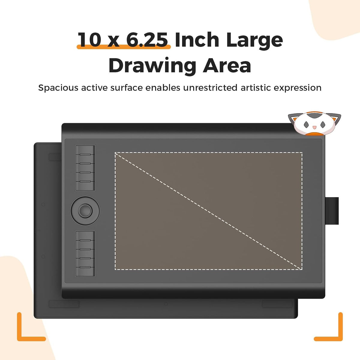 GAOMON Tableta de dibujo M10K, 10x6 con anillo táctil, 10 teclas y...