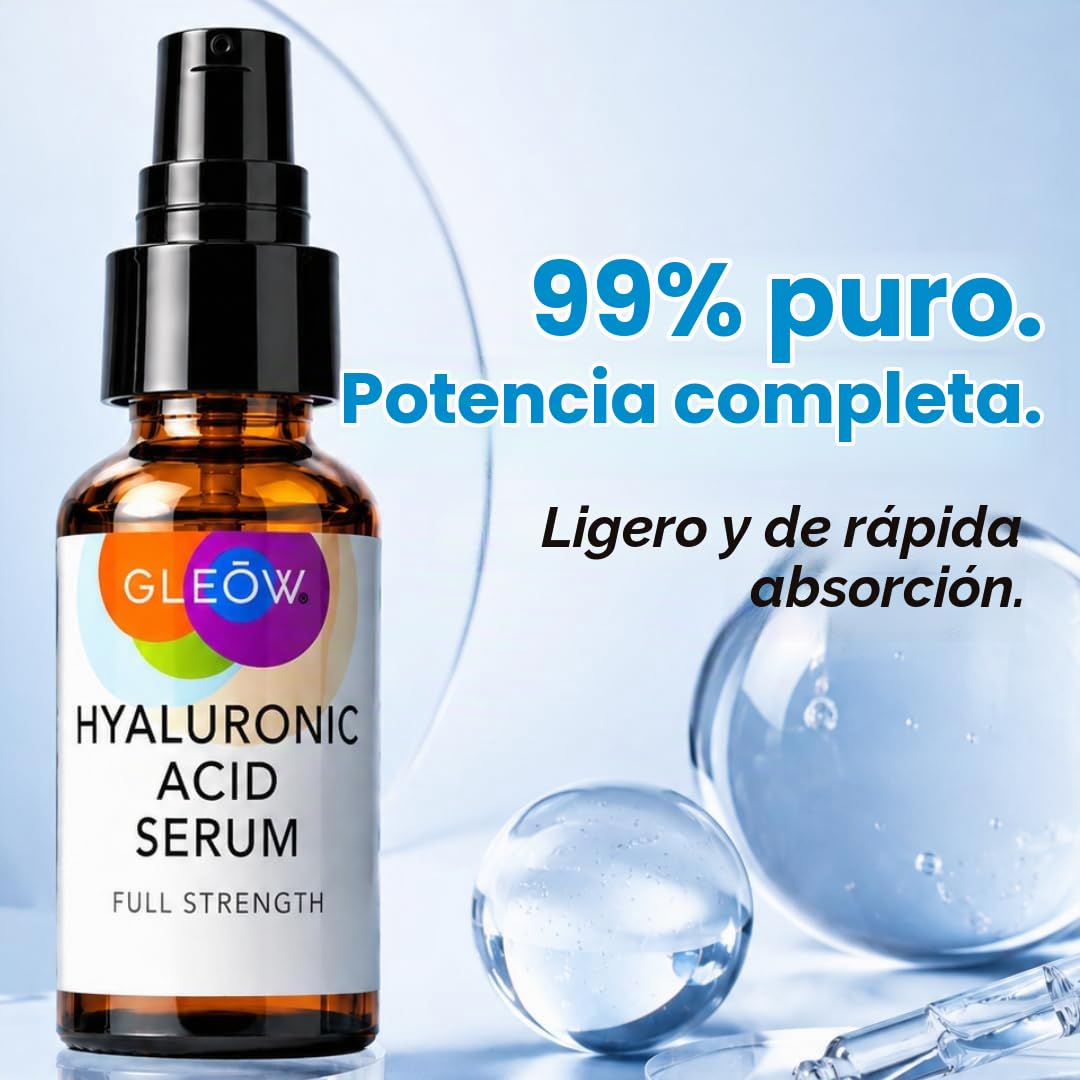 GLEOW Nuevo suero de ácido hialurónico puro 2024 para la cara, suer...