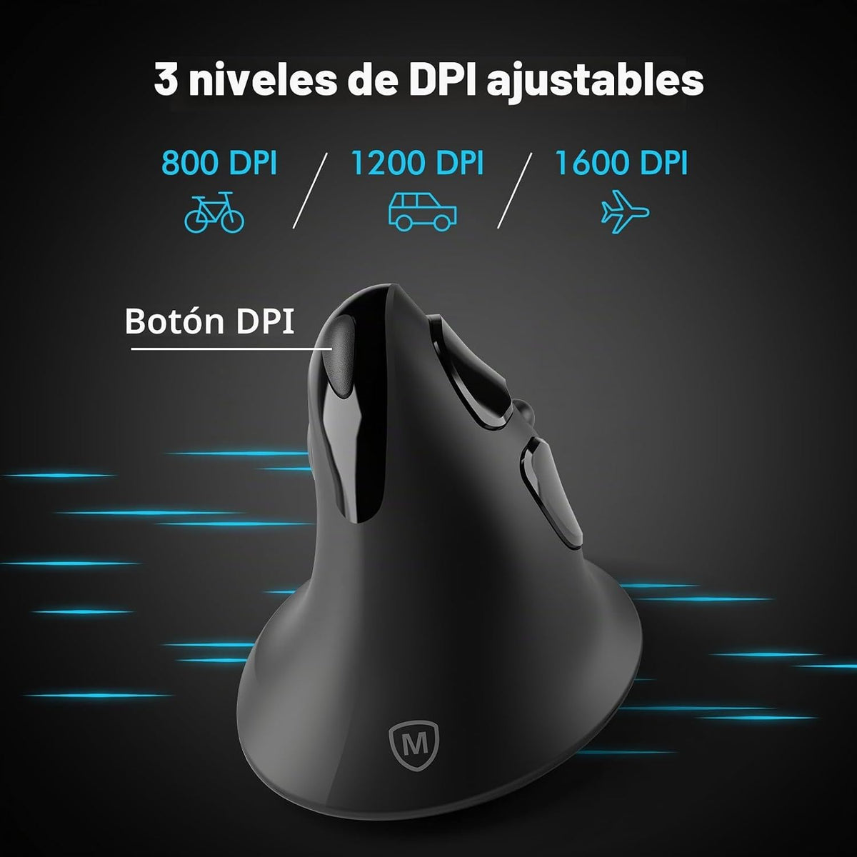 MicroPack Ratón ergonómico, ratón inalámbrico vertical con USB A y...