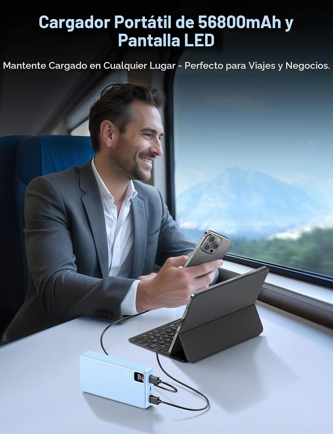 Cargador portátil 56800mAh, 22.5W Banco de carga rápida del poder c...