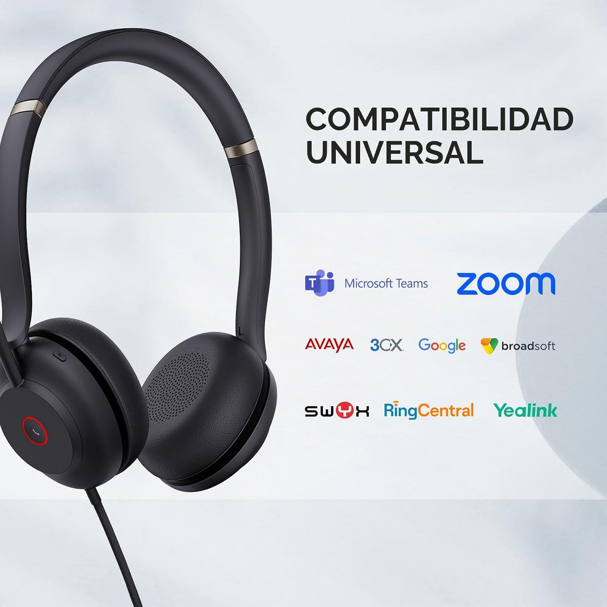 Yealink Auriculares USB UH37 con micrófono de cancelación de ruido,...