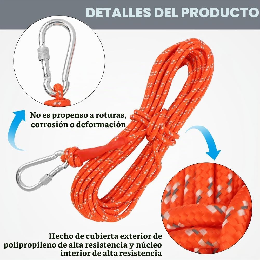 Cuerda flotante de 1\/4 de pulgada x 32 pies (32.8 ft), cuerda de a...
