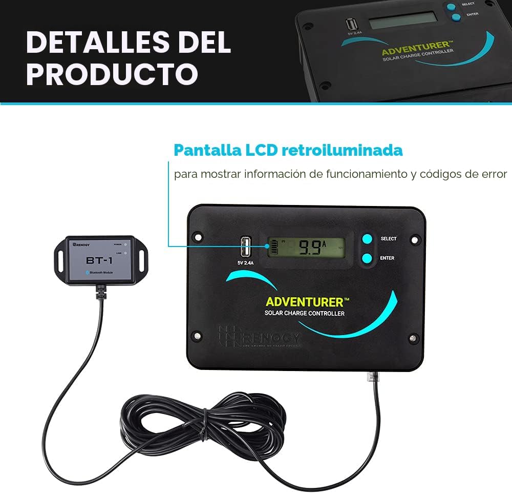 Renogy - Kit de panel solar monocristalino para caravana de 200 vat...