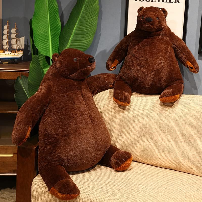MIAOHAHA Oso de peluche marrón oscuro de 31.5 pulgadas, oso de pelu...