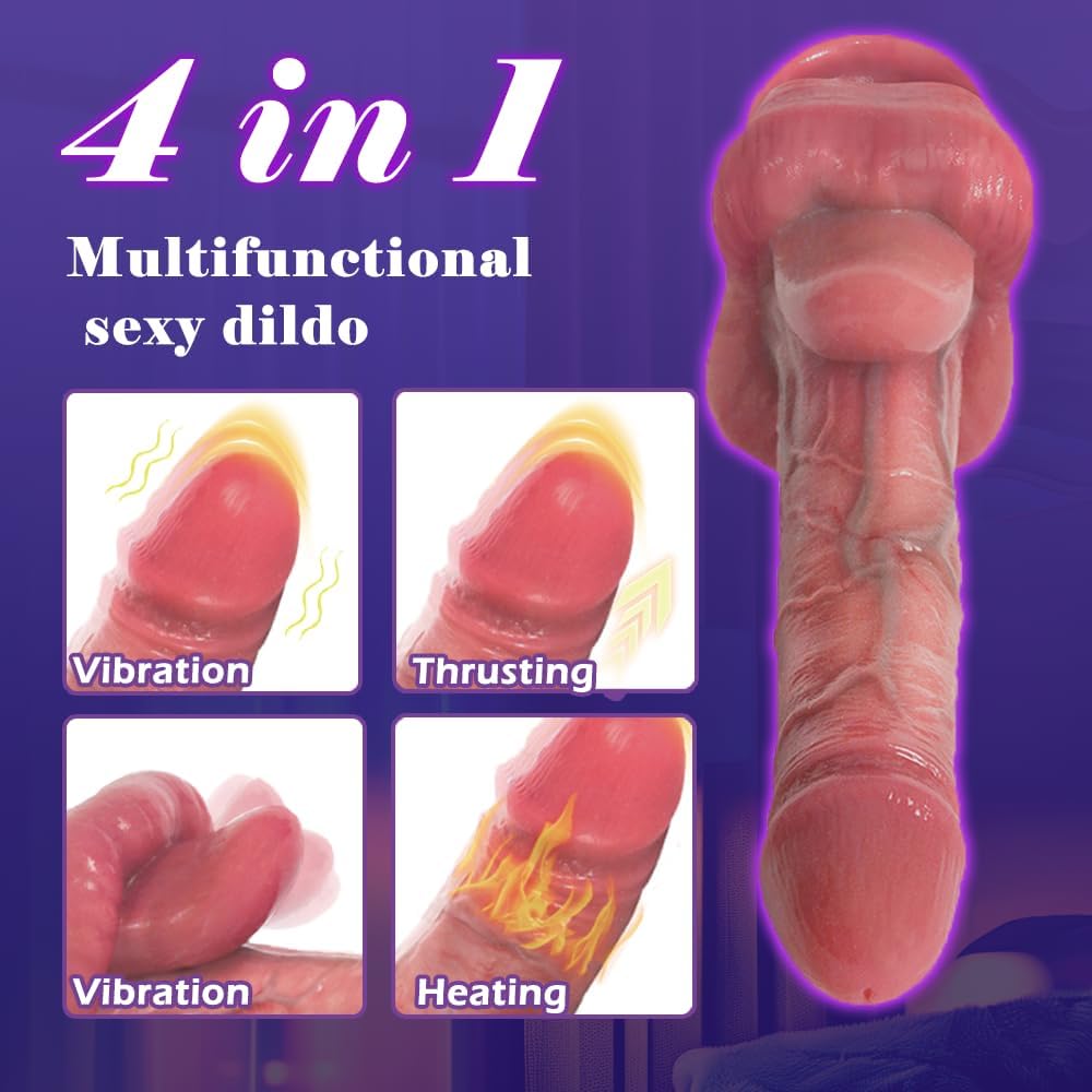 Vibrador de empuje del consolador con el movimiento de la lengua, s...
