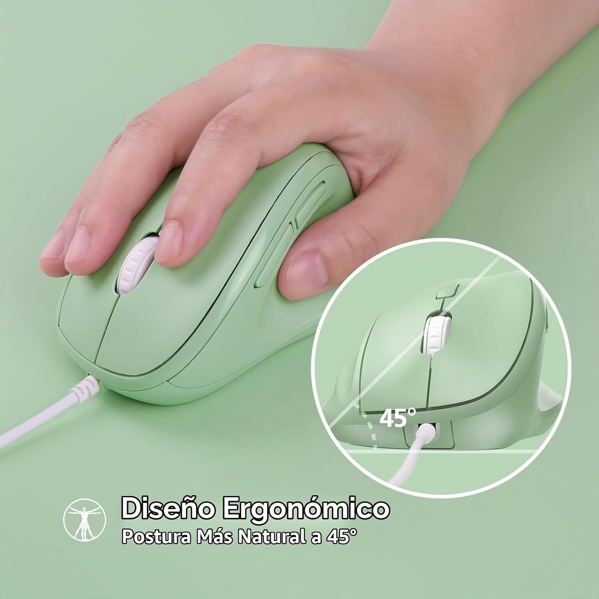 Micropack - Mouse ergonómico con cable para laptop, computadora de...