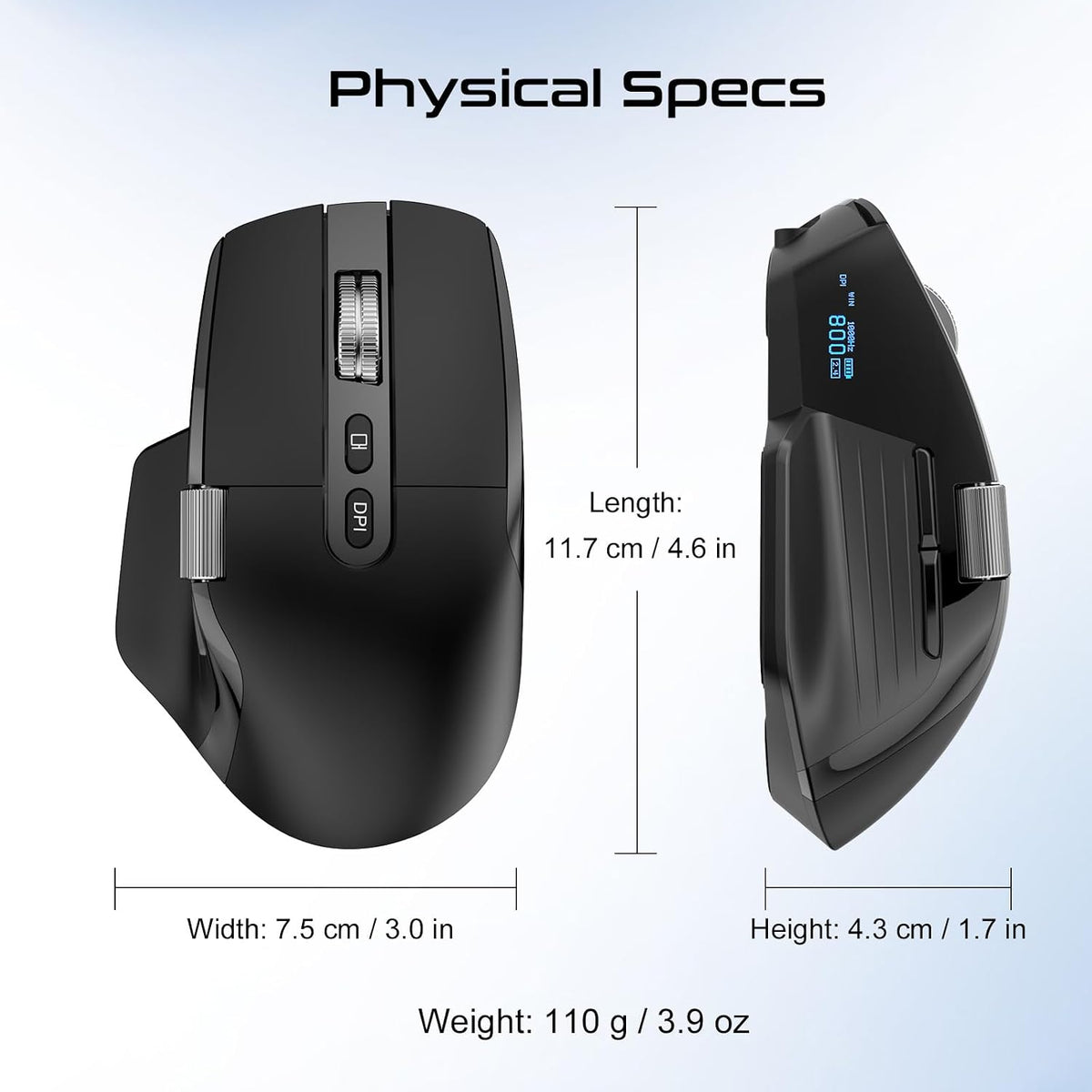 TSQQST Ratón inalámbrico para laptop, mouse ergonómico de computado...
