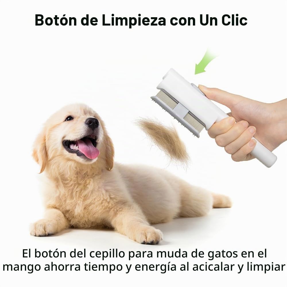 Marchul Juego de 2 peines autolimpiantes para mascotas, cepillo de...
